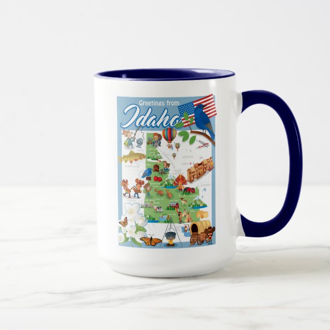 Idaho Cartoon Map Mug (Right)