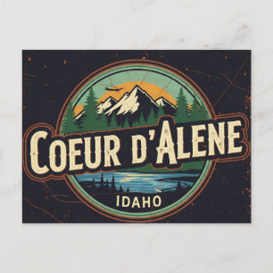 Idaho Coeur d'Alene Grunge Distressed Postcard