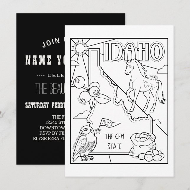 idaho colour me collage invitation (Front/Back)