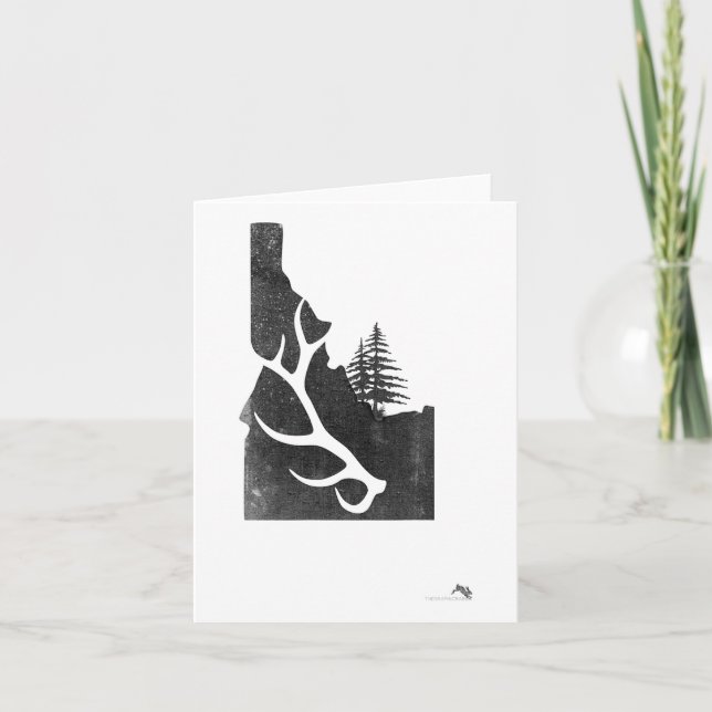 Idaho Elk Hunter With Antler Shed  Card (Front)