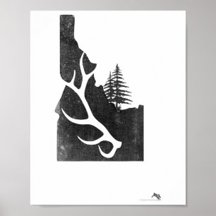 Idaho Elk Hunter With Antler Shed  Poster
