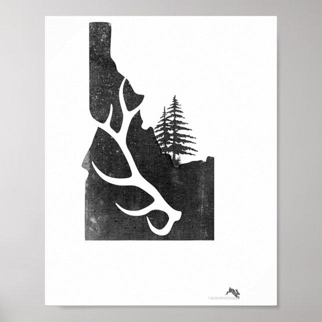 Idaho Elk Hunter With Antler Shed  Poster (Front)