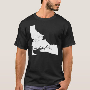 Idaho Elk Hunting Print On Back T-Shirt
