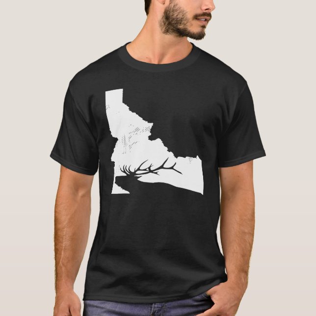 Idaho Elk Hunting  Print On Back T-Shirt (Front)