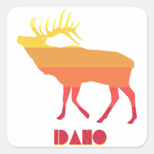 Idaho Elk Square Sticker