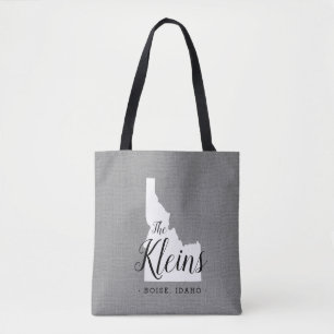 Idaho Family Monogram State Tote Bag