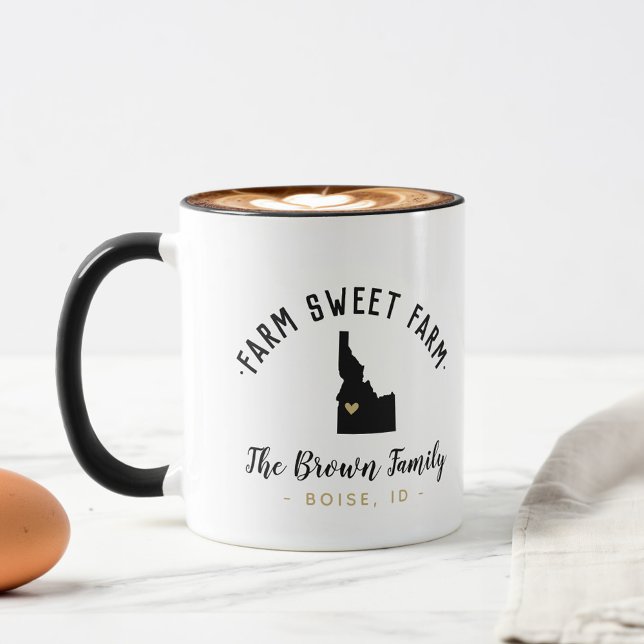 Idaho Farm Sweet Farm Family Monogram Mug (Creator Uploaded)