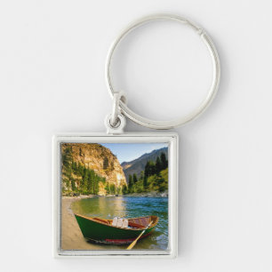 IDAHO, Fishing boat on a sandy beach in the Key Ring