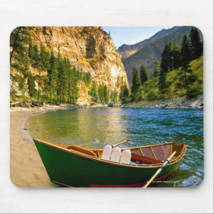 IDAHO, Fishing boat on a sandy beach in the Mouse Pad
