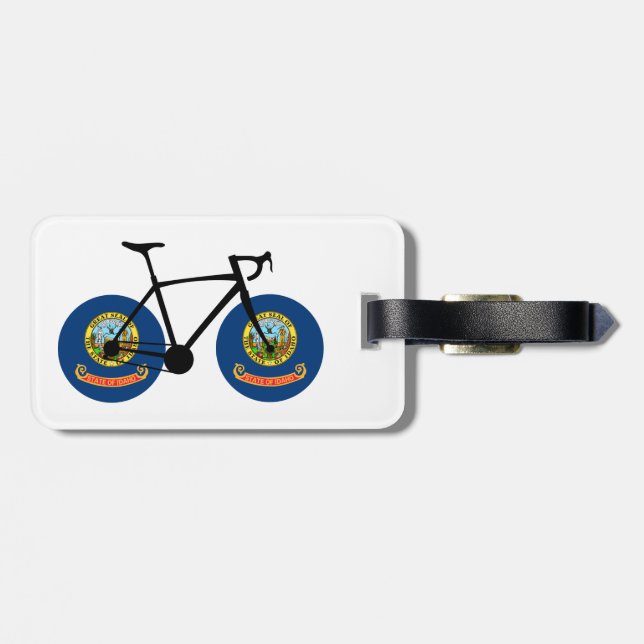 Idaho Flag Cycling Luggage Tag (Back Horizontal)