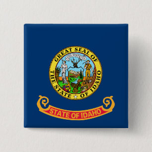 Idaho Flag: the Gem State, America Mountain West 15 Cm Square Badge