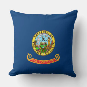 Idaho Flag: the Gem State, America Mountain West Cushion