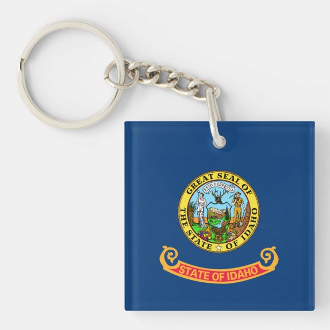 Idaho Flag: the Gem State, America Mountain West Key Ring (Front)