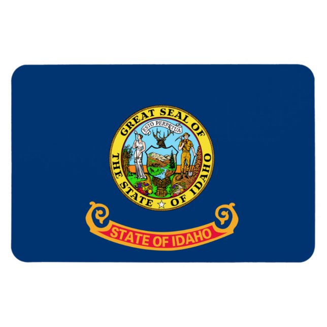 Idaho Flag: the Gem State, America Mountain West Magnet (Horizontal)