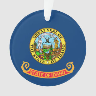 Idaho Flag: the Gem State, America Mountain West Ornament