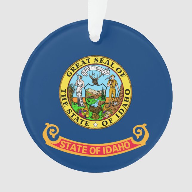 Idaho Flag: the Gem State, America Mountain West Ornament (Front)