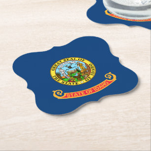 Idaho Flag: the Gem State, America Mountain West Paper Coaster