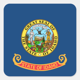 Idaho Flag: the Gem State, America Mountain West Square Sticker
