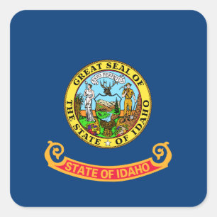 Idaho Flag: the Gem State, America Mountain West Square Sticker