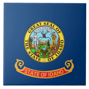 Idaho Flag: the Gem State, America Mountain West Tile