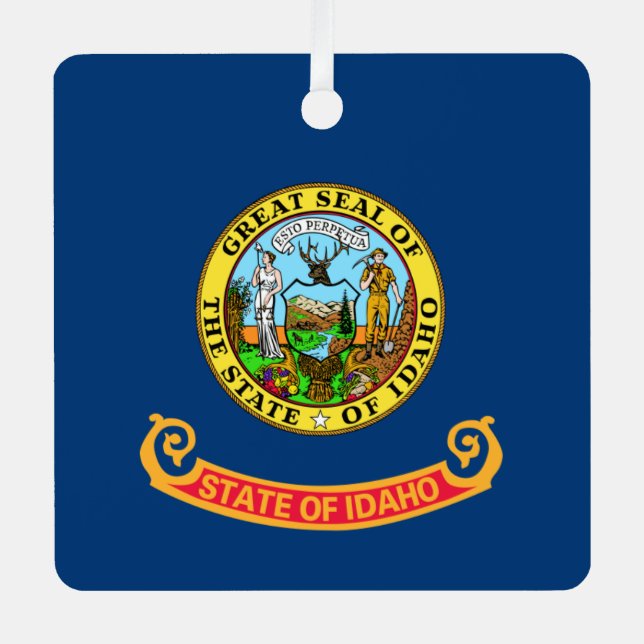 Idaho Flag, the Gem State, American states Metal Tree Decoration (Front)