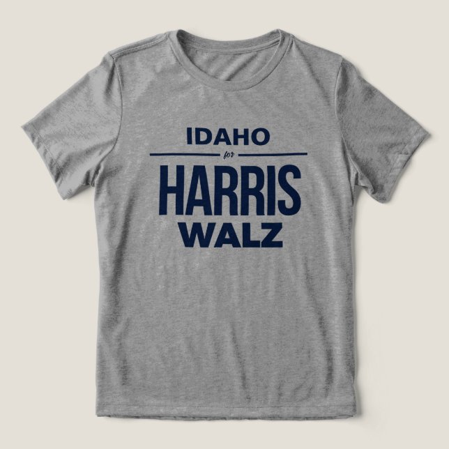 Idaho for Harris Walz Tri-Blend Shirt (Design Front)