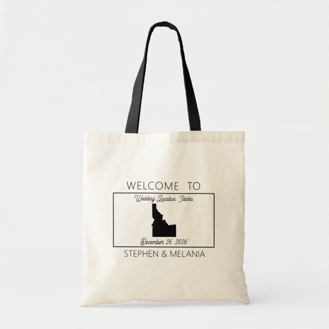 Idaho Guests Welcome Wedding Tote Bag (Front)