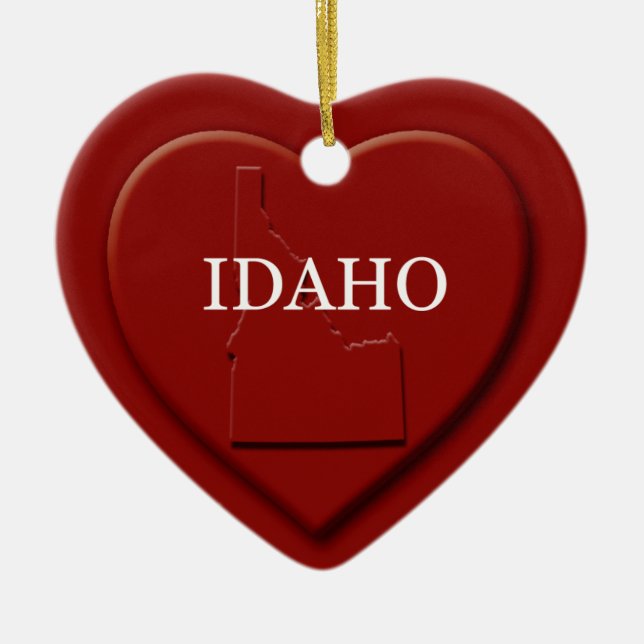 Idaho Heart Map Christmas Ornament (Front)