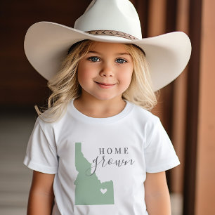 Idaho Home Grown   Editable Colors State Map Baby T-Shirt