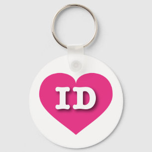 Idaho Hot Pink Heart - I love ID Key Ring