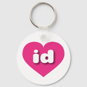 Idaho hot pink heart - I love id Key Ring