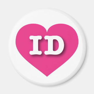 Idaho Hot Pink Heart - I love ID Magnet