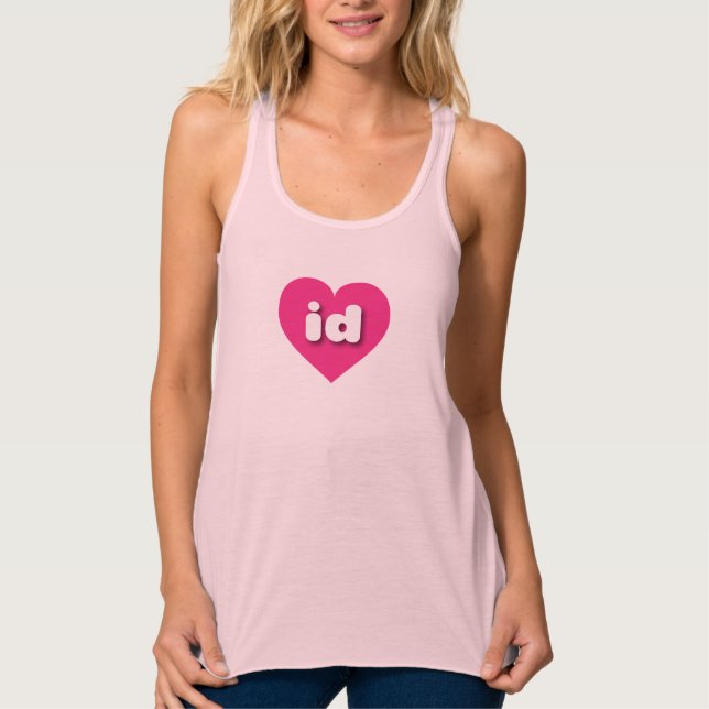 Idaho hot pink heart - I love id Singlet (Front)