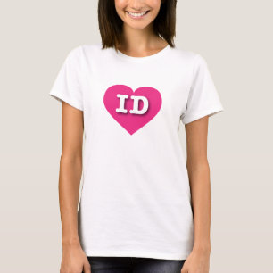 Idaho Hot Pink Heart - I love ID T-Shirt