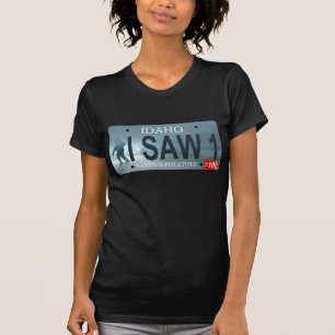 Idaho "I Saw 1" Sasquatch License Plate T-Shirt