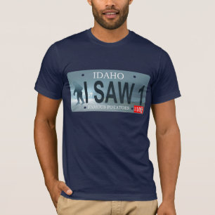 Idaho "I Saw 1" Sasquatch License Plate T-Shirt