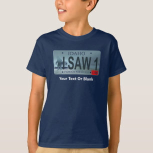 Idaho "I Saw 1" Sasquatch License Plate T-Shirt