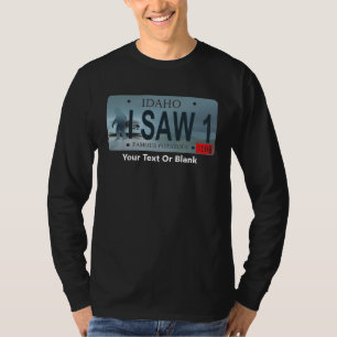 Idaho "I Saw 1" Sasquatch License Plate T-Shirt