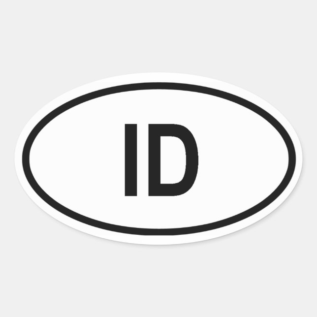Idaho "ID" Oval Sticker (Front)