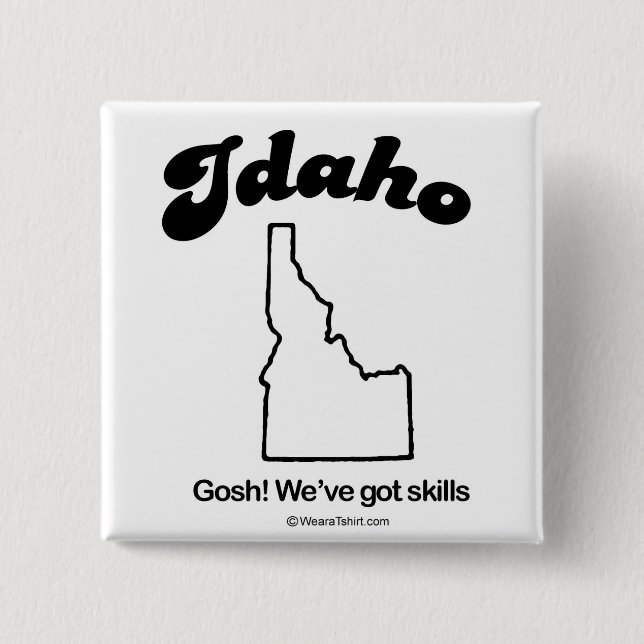 IDAHO - "IDAHO STATE MOTTO" T-shirts and Gear 15 Cm Square Badge (Front)