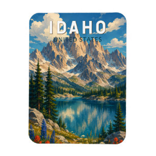 Idaho Illustration Travel Art Vintage Magnet
