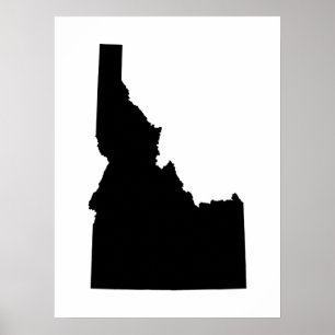Idaho in Black Poster