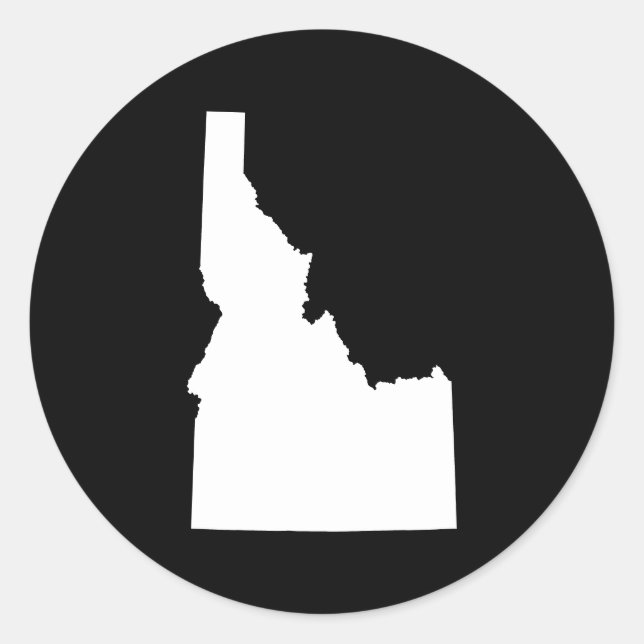 Idaho in White Classic Round Sticker (Front)
