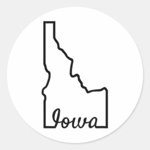 Idaho Iowa Funny Geography Mix Up Joke Idawa State Classic Round Sticker