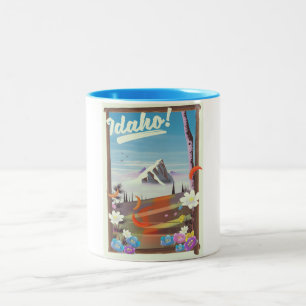 Idaho! landscape travel poster Two-Tone coffee mug