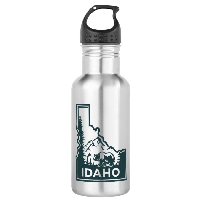 Idaho Map Bear 532 Ml Water Bottle (Front)