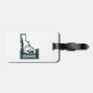 Idaho Map Bear Luggage Tag