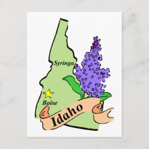 Idaho Map - Pastel Postcard