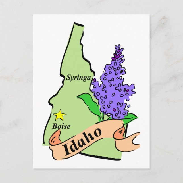 Idaho Map - Pastel Postcard (Front)