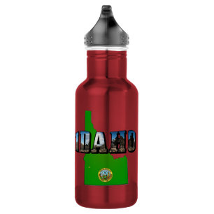 Idaho Map, Seal and Picture Text 532 Ml Water Bottle